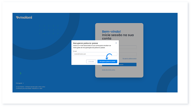 Como recuperar os meus dados de acesso no Moloni 3